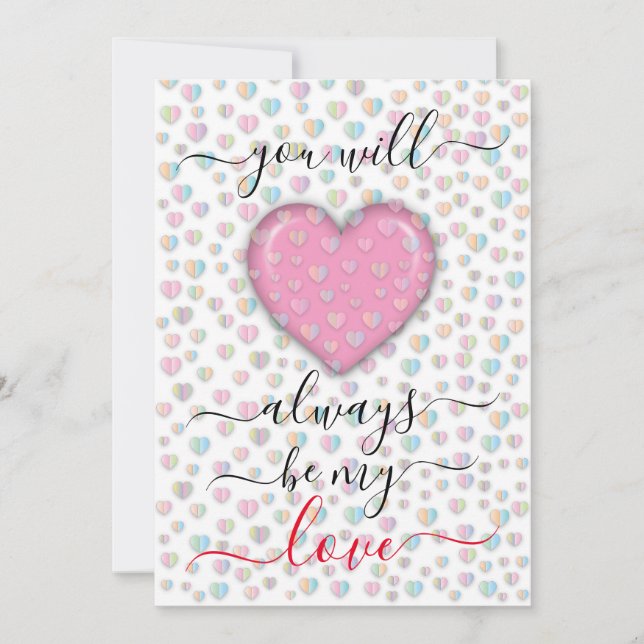 Interlocked Hearts Custom Elegant Valentine’s Day Card (Front)