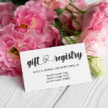 Interlocked Hearts Gift Registry Wedding Enclosure Card<br><div class="desc">Romantic registry insert card for a wedding with black text against a white background. Cute script with interlocked hearts.</div>