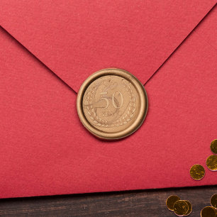 Interlocked Hearts Wreath 50th Wedding Anniversary Wax Seal Stamp