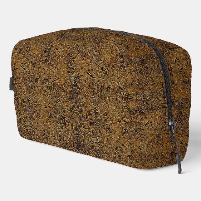 "Interlocking Brown Faux Leather" Dopp Bag (Right Corner)