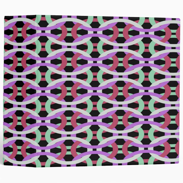 interlocking colorful circles 3 ring binder (Front/Spine)