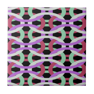interlocking colorful circles ceramic tile