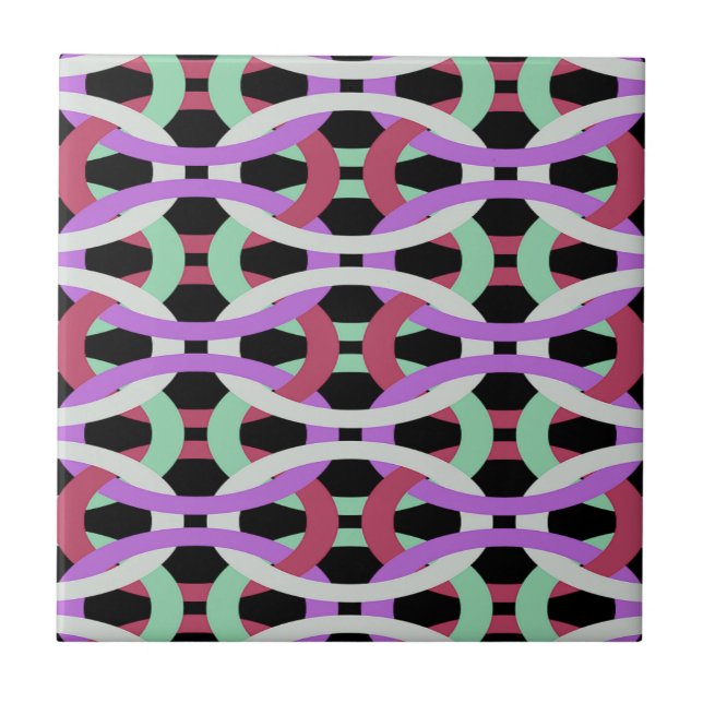interlocking colorful circles ceramic tile (Front)