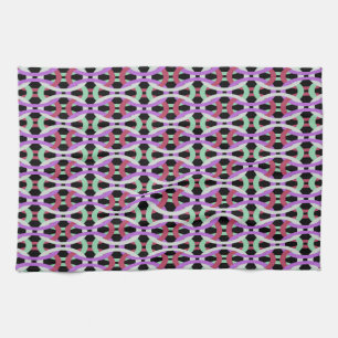 interlocking colorful circles kitchen towel