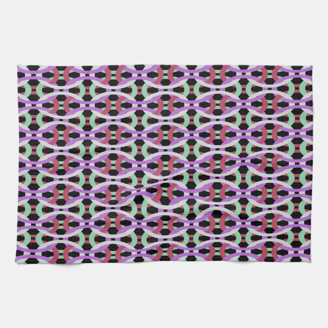 interlocking colorful circles kitchen towel (Horizontal)