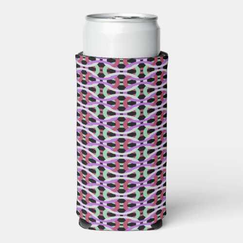 Interlocking colorful circles seltzer can cooler
