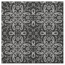 Interlocking Crosses Motif - White On Black