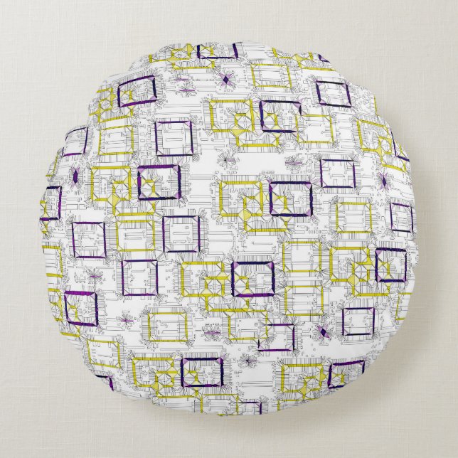 Interlocking Dimensions Round Pillow (Front)