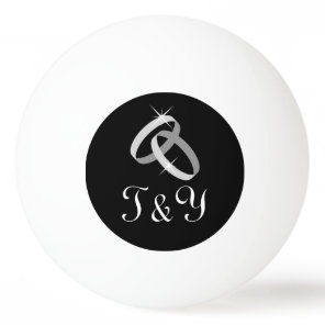 Interlocking engagement rings ping pong balls