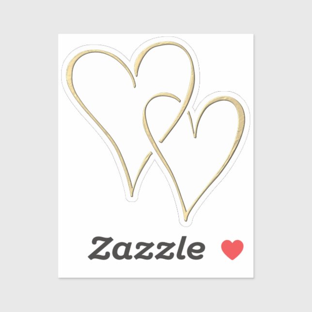 Interlocking Gold Hearts Sticker (Sheet)