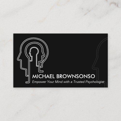 Interlocking Head Silhouette Design Business Card