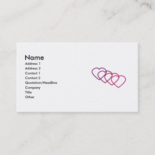 Interlocking Hearts Business Card