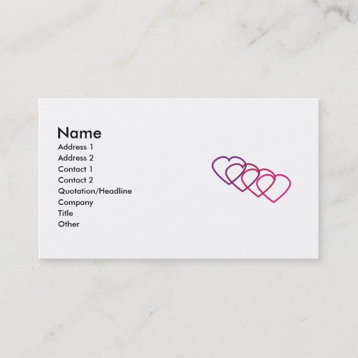 Customizable Interlocking Hearts Business Card