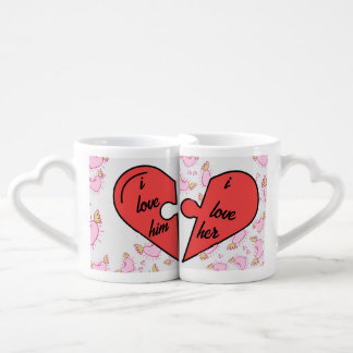 Interlocking Hearts Couple's Mug Set