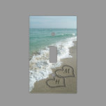 Interlocking Hearts on Beach Sand Light Switch Cover