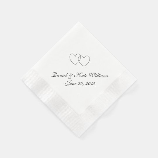 "Interlocking Hearts" Paper Napkins