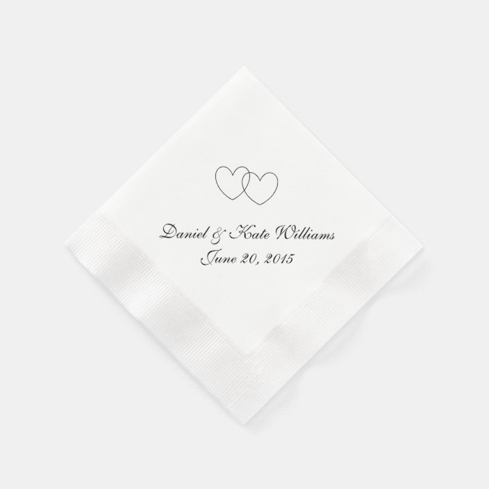 "Interlocking Hearts" Paper Napkins