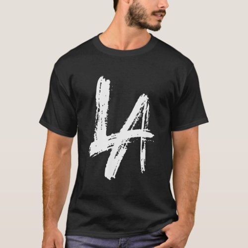 Interlocking LA Brush Design  Los Angeles Californ T_Shirt