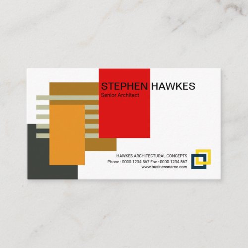 Interlocking Lines Architectural Building Blocks Business Card