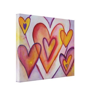 Interlocking Love Hearts Canvas Art Paintings