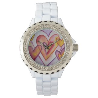 Interlocking Love Hearts Colorful Custom Watch