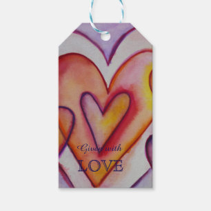 Interlocking Love Hearts Custom Card Gift Tags