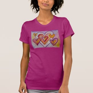 Interlocking Love Hearts Painting Custom T-Shirts