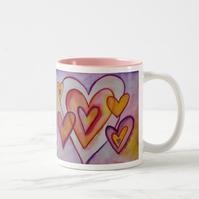 Interlocking Love Hearts Personalized Custom Mugs (Right)