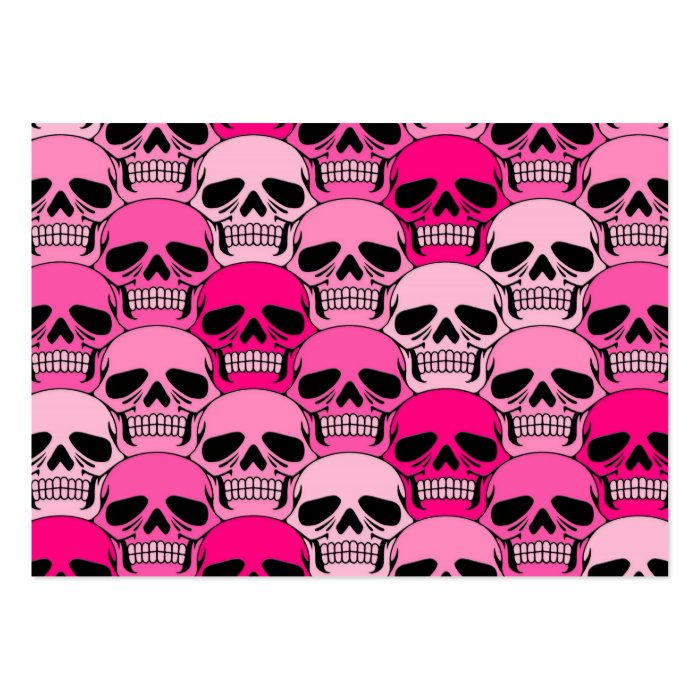 Interlocking Pink Skull Pattern Business Card Templates