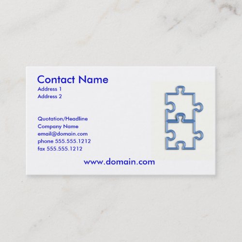 Interlocking Puzzle Pieces Business Card