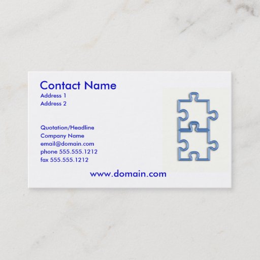 Customizable Interlocking Puzzle Pieces Business Card