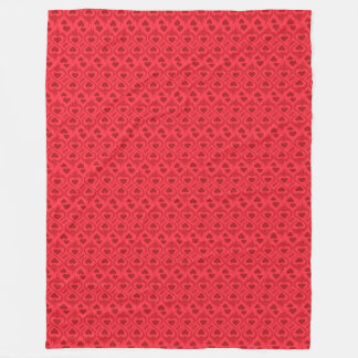 Interlocking Red Hearts Optical Pattern Fleece Blanket