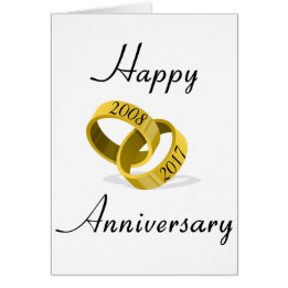 Interlocking Rings - Engraved custom Wedding Date Cards
