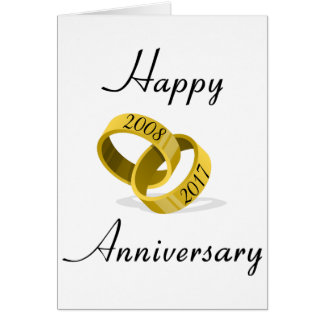 Interlocking Rings - Engraved custom Wedding Date Cards