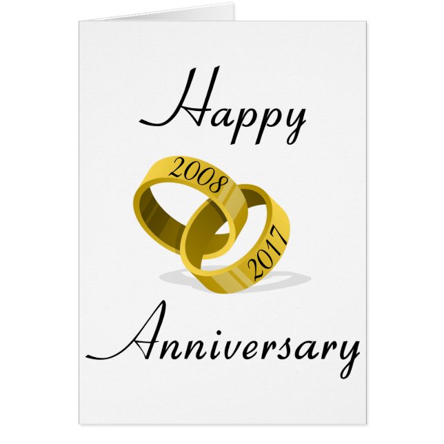 Interlocking Rings - Engraved custom Wedding Date Cards (Front)