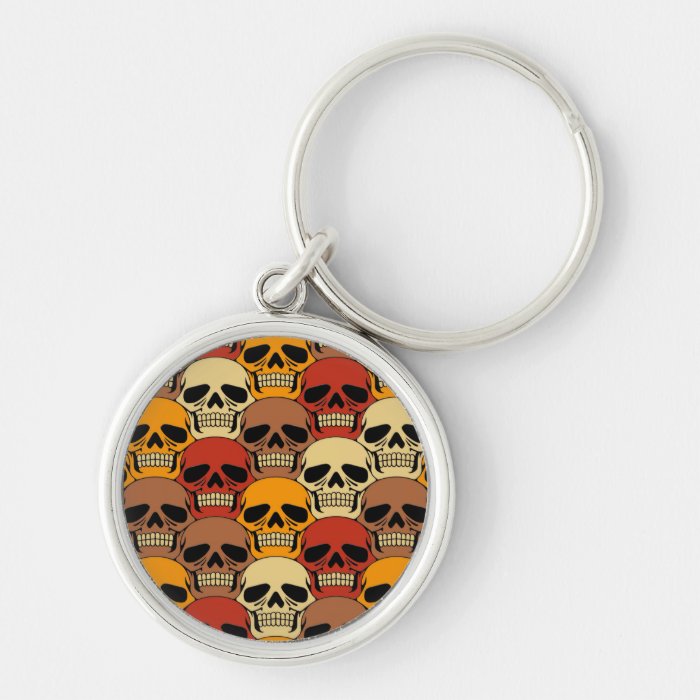 Interlocking Skull Pattern Keychain