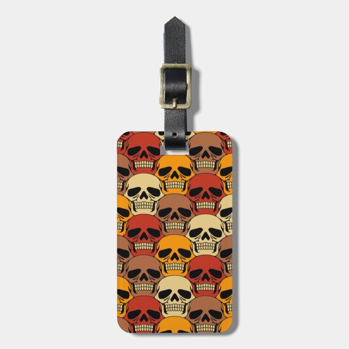 Interlocking Skull Pattern Luggage Tag