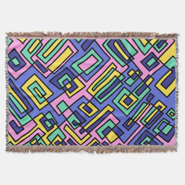 interlocking square in artistic chaotic order throw blanket (Front)