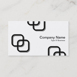 Interlocking Squares 3d - Black on White Business Card