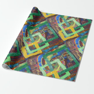 Interlocking Squares Abstract Wrapping Paper
