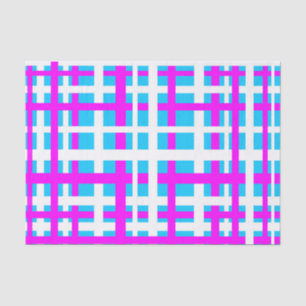 Interlocking Stripes White Pink Light Blue Tissue Paper