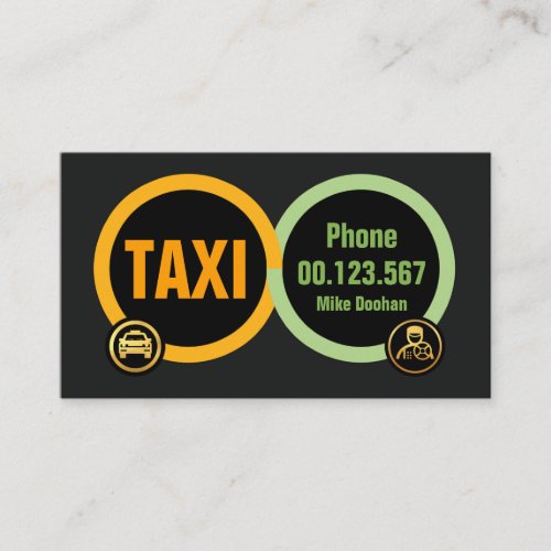 Interlocking Taxi Tires Transport Business Card