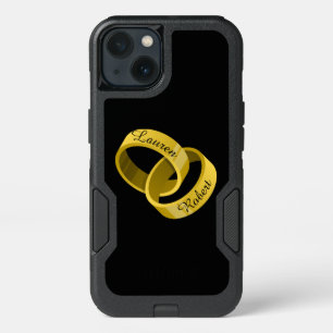 Interlocking Wedding Rings - Engraved custom Names iPhone 13 Case
