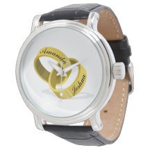 Interlocking Wedding Rings - Engraved custom Names