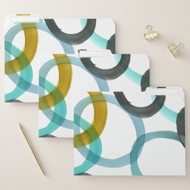 Interlocking Yellow & Blue Circles File Folder (Set)