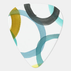 Interlocking Yellow & Blue Circles Guitar Pick