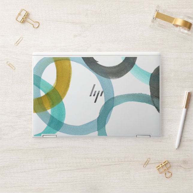Interlocking Yellow & Blue Circles HP Laptop Skin (Desk)