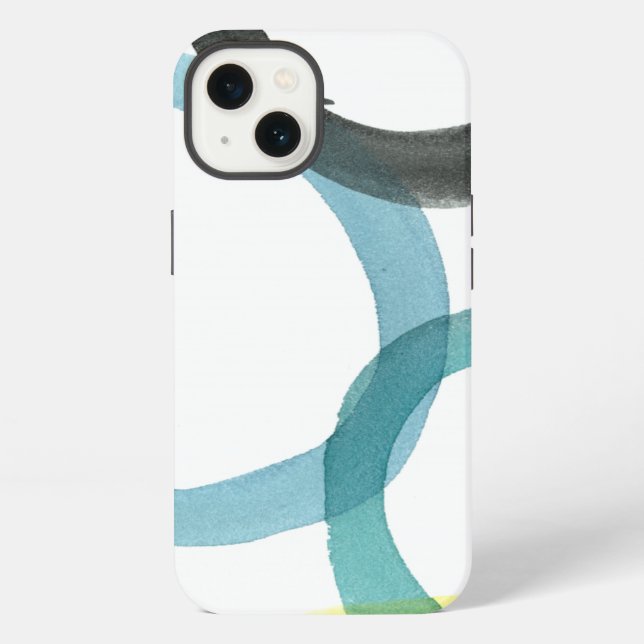 Interlocking Yellow & Blue Circles Iphone Case (Back)