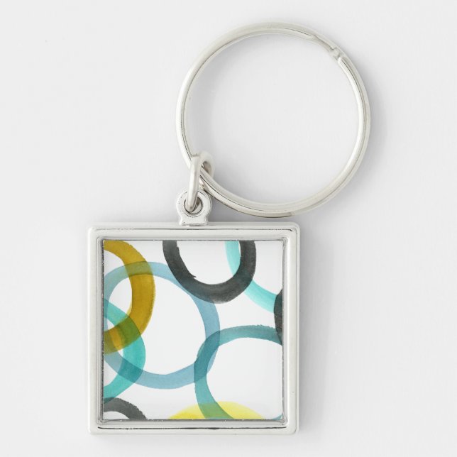 Interlocking Yellow & Blue Circles Keychain (Front)