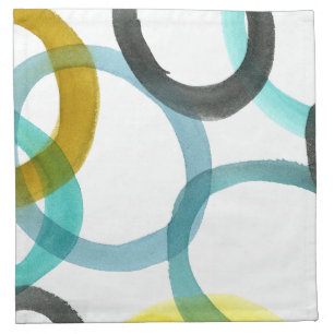Interlocking Yellow & Blue Circles Napkin